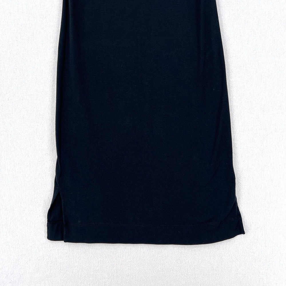 VINCE Midi Dress Women XXS Black Pima Cotton Square Neck Sleeveless - Picture 8 of 15